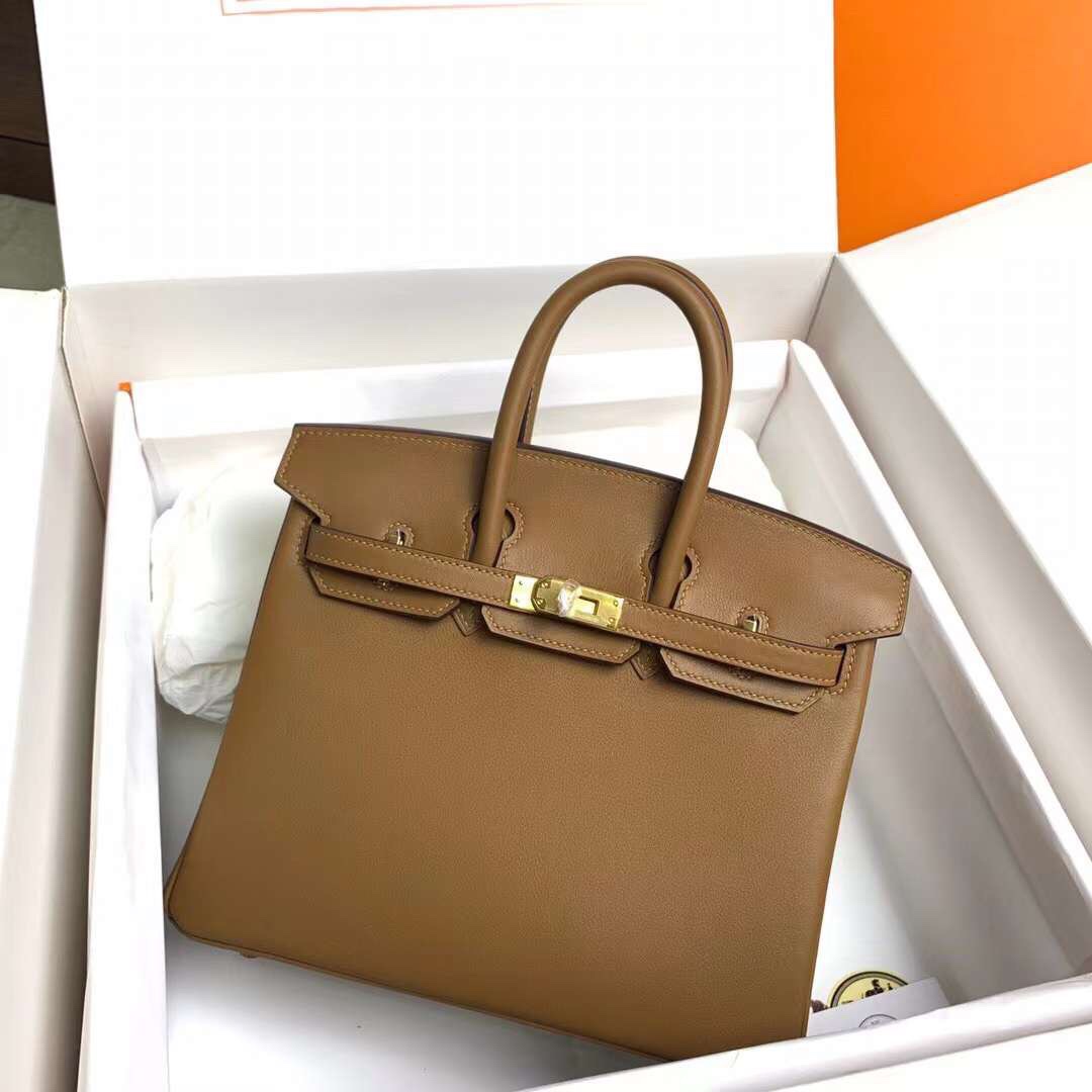 Hermes Birkin 25CM Swift Leather Handbag Brown